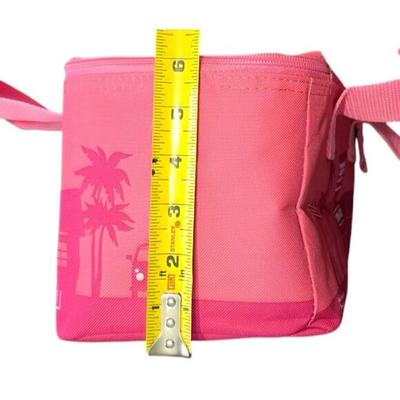 New Trader Joes Mini Insulated Bag Pink Lunch Cooler Reusable Tote Palm VW Gift - Picture 7 of 10